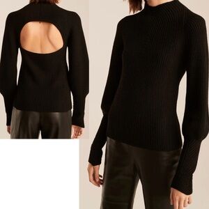 Rebecca Taylor Backless Mock Neck 100% Merino Wool Knit Sweater - Womens Small